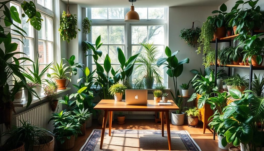 plantas no ambiente de trabalho
